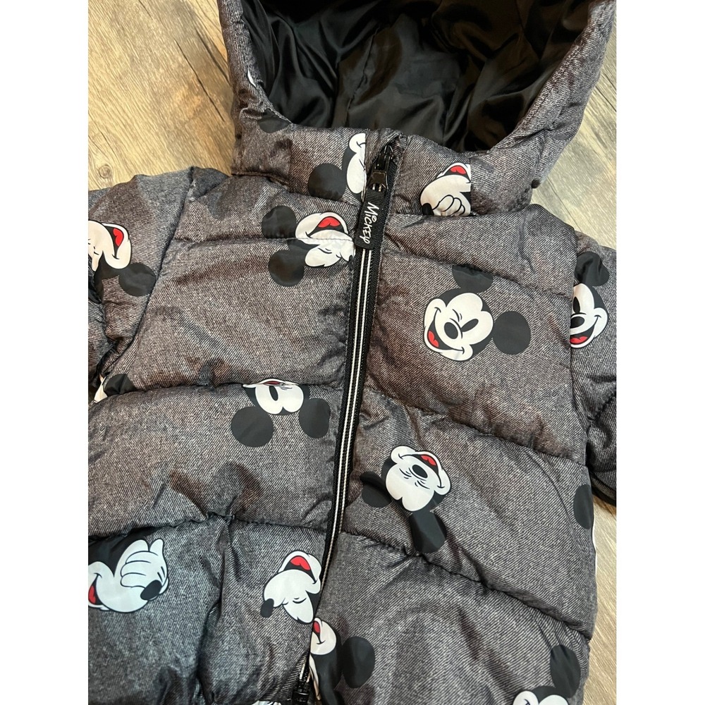 H&M Disney Mickey Mouse Puffer Jacket Size 6 month Disneyland Removable Hood - Picture 2 of 6